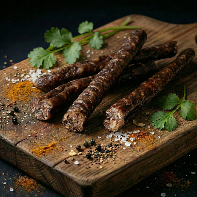 4 sticks of Tasty Traditional Droëwors The Biltong Man